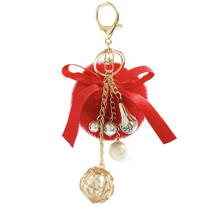 Wholesale Rex Rabbit Fur Tassel Plush Keychains